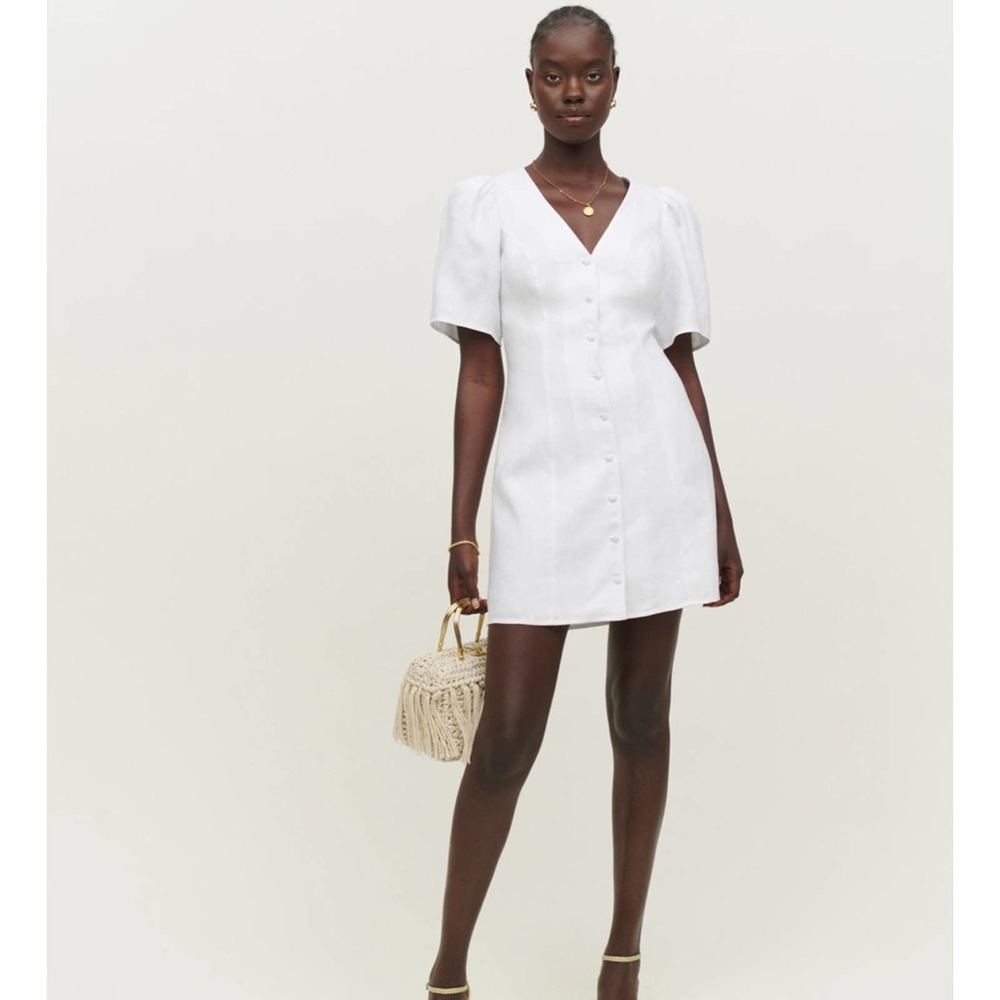 Reformation white Joelle Linen Dress size 8
